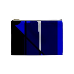 Blue Abstraction Cosmetic Bag (medium)  by Valentinaart