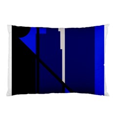 Blue Abstraction Pillow Case (two Sides) by Valentinaart