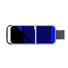 Blue Abstraction Portable Usb Flash (one Side) by Valentinaart