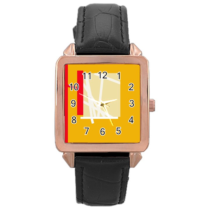 Basketball Rose Gold Leather Watch 