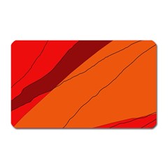 Red And Orange Decorative Abstraction Magnet (rectangular) by Valentinaart