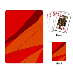 Red And Orange Decorative Abstraction Playing Card by Valentinaart