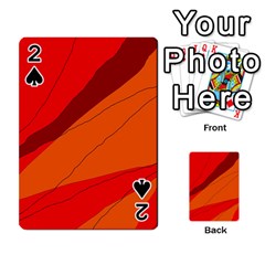 Red And Orange Decorative Abstraction Playing Cards 54 Designs  by Valentinaart