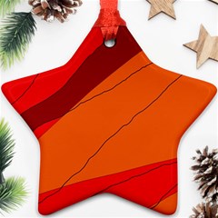 Red And Orange Decorative Abstraction Star Ornament (two Sides)  by Valentinaart