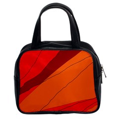 Red And Orange Decorative Abstraction Classic Handbags (2 Sides) by Valentinaart