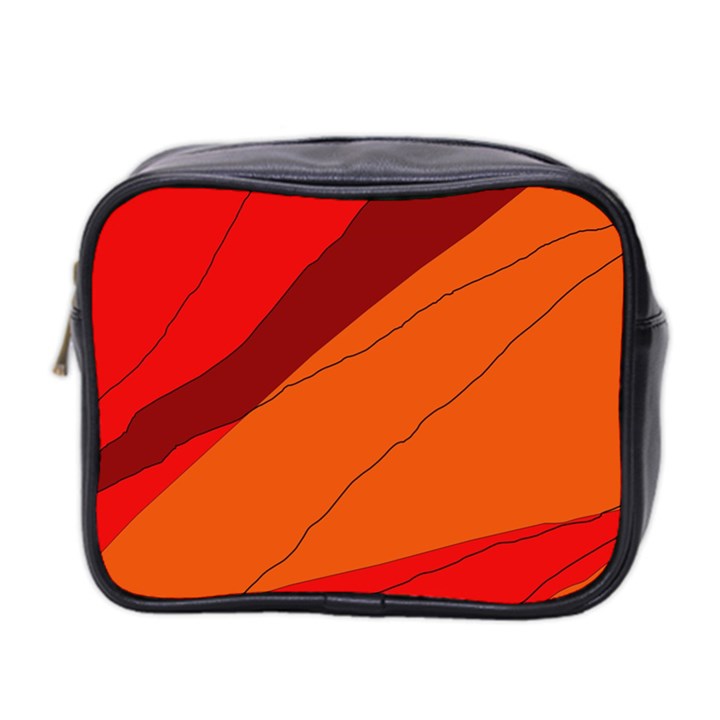 Red and orange decorative abstraction Mini Toiletries Bag 2-Side