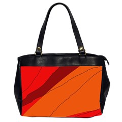 Red And Orange Decorative Abstraction Office Handbags (2 Sides)  by Valentinaart