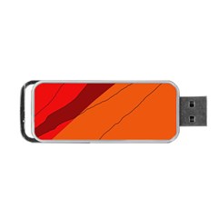 Red And Orange Decorative Abstraction Portable Usb Flash (two Sides) by Valentinaart