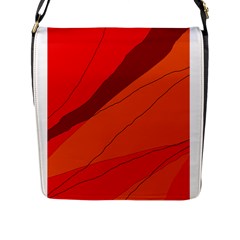 Red And Orange Decorative Abstraction Flap Messenger Bag (l)  by Valentinaart