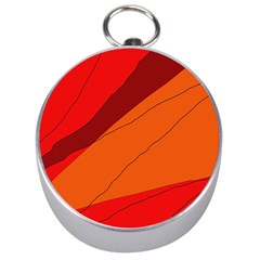 Red And Orange Decorative Abstraction Silver Compasses by Valentinaart