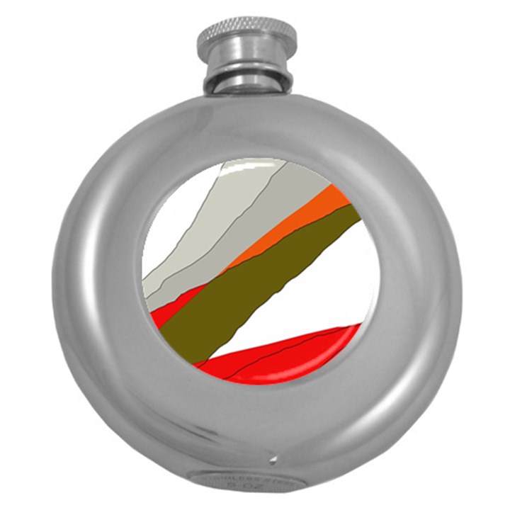 Decorative abstraction Round Hip Flask (5 oz)