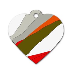 Decorative Abstraction Dog Tag Heart (two Sides) by Valentinaart