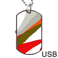 Decorative Abstraction Dog Tag Usb Flash (one Side) by Valentinaart