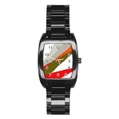 Decorative Abstraction Stainless Steel Barrel Watch by Valentinaart