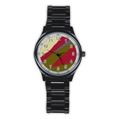 Decoratve Abstraction Stainless Steel Round Watch by Valentinaart