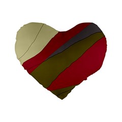 Decoratve Abstraction Standard 16  Premium Flano Heart Shape Cushions by Valentinaart