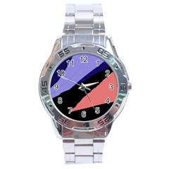 Purple And Pink Abstraction Stainless Steel Analogue Watch by Valentinaart