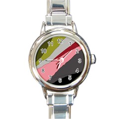 Colorful Abstraction Round Italian Charm Watch by Valentinaart