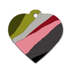 Colorful Abstraction Dog Tag Heart (two Sides) by Valentinaart