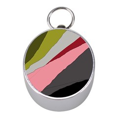 Colorful Abstraction Mini Silver Compasses by Valentinaart