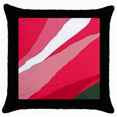 Pink Abstraction Throw Pillow Case (black) by Valentinaart