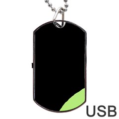 Green Ball Dog Tag Usb Flash (two Sides)  by Valentinaart