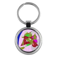 Flora Abstraction Key Chains (round)  by Valentinaart