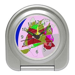 Flora Abstraction Travel Alarm Clocks by Valentinaart