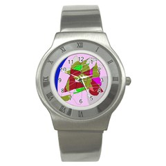 Flora Abstraction Stainless Steel Watch by Valentinaart