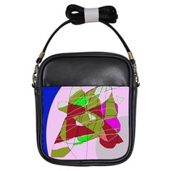 Flora Abstraction Girls Sling Bags by Valentinaart