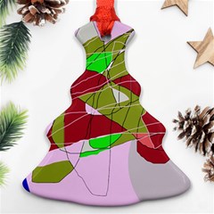 Flora Abstraction Christmas Tree Ornament (2 Sides) by Valentinaart