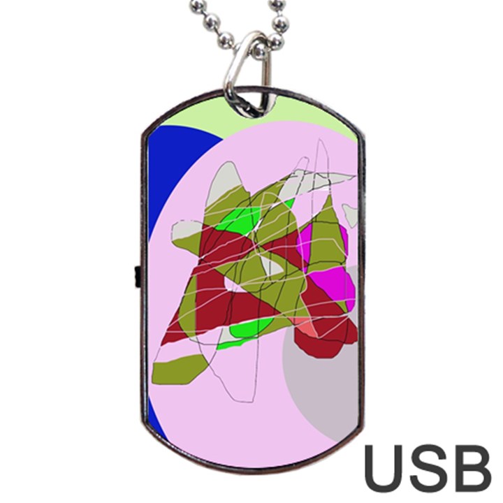 Flora abstraction Dog Tag USB Flash (One Side)