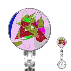 Flora Abstraction Stainless Steel Nurses Watch by Valentinaart