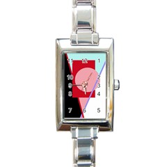 Decorative Geomeric Abstraction Rectangle Italian Charm Watch by Valentinaart