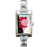 Decorative geomeric abstraction Rectangle Italian Charm Watch Front