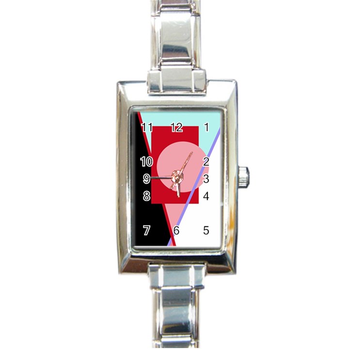 Decorative geomeric abstraction Rectangle Italian Charm Watch