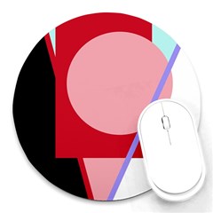 Decorative Geomeric Abstraction Round Mousepads by Valentinaart