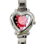 Decorative geomeric abstraction Heart Italian Charm Watch Front