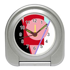 Decorative Geomeric Abstraction Travel Alarm Clocks by Valentinaart