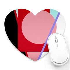 Decorative Geomeric Abstraction Heart Mousepads by Valentinaart