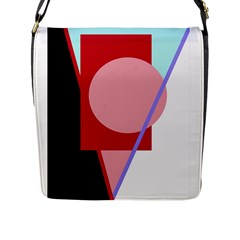 Decorative Geomeric Abstraction Flap Messenger Bag (l)  by Valentinaart