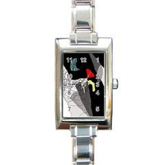 Decorative Abstraction Rectangle Italian Charm Watch by Valentinaart