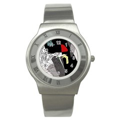 Decorative Abstraction Stainless Steel Watch by Valentinaart