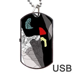 Decorative Abstraction Dog Tag Usb Flash (one Side) by Valentinaart