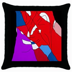 Colorful Abstraction Throw Pillow Case (black) by Valentinaart