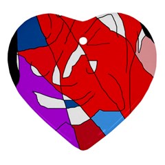 Colorful Abstraction Heart Ornament (2 Sides) by Valentinaart