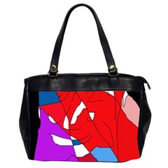 Colorful Abstraction Office Handbags (2 Sides)  by Valentinaart