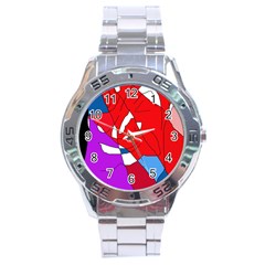 Colorful Abstraction Stainless Steel Analogue Watch by Valentinaart