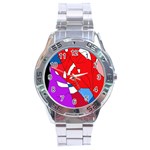 Colorful abstraction Stainless Steel Analogue Watch Front