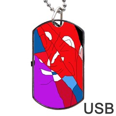 Colorful Abstraction Dog Tag Usb Flash (one Side) by Valentinaart